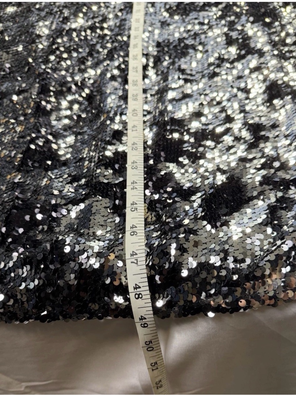 L’Agence Zeta Sequin Maxi Skirt sz 14 Silver Black - Picture 7 of 12